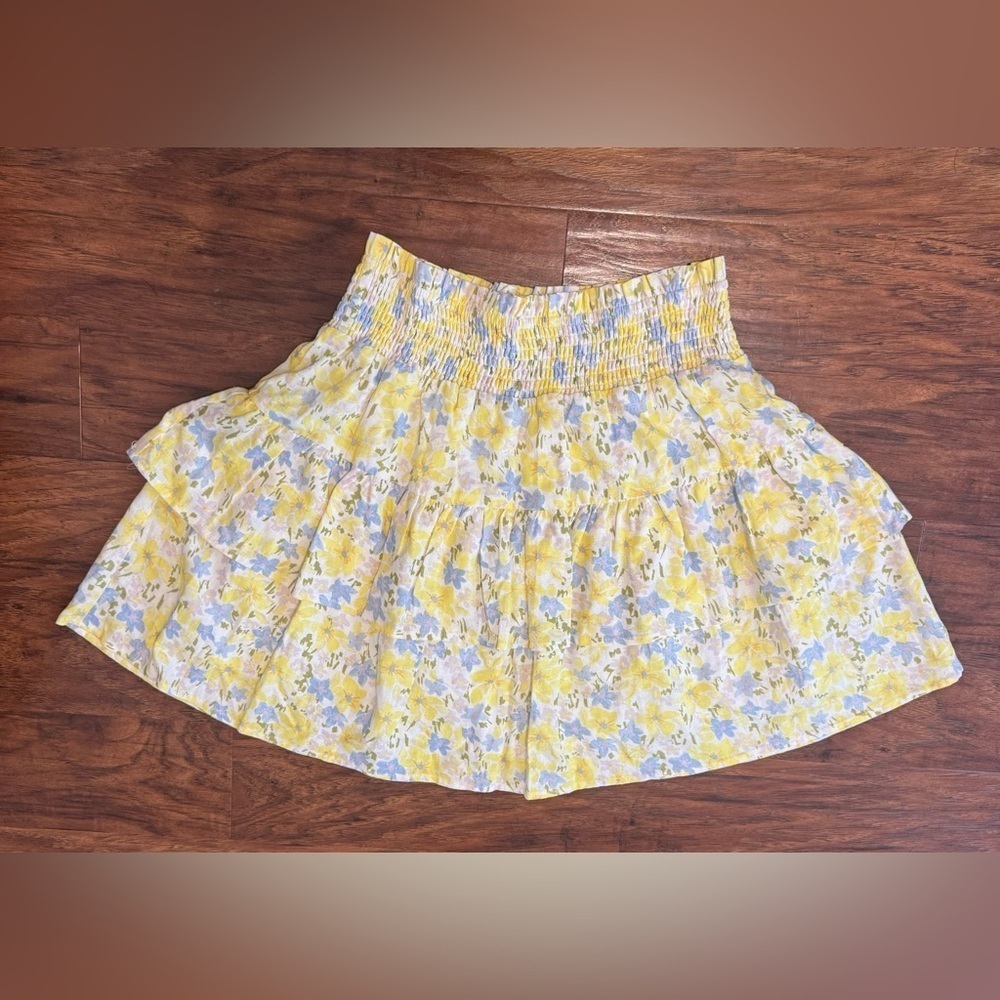 Gianni Bini Tiered Skirt Floral Cottage Cotton Linen NWT XXL